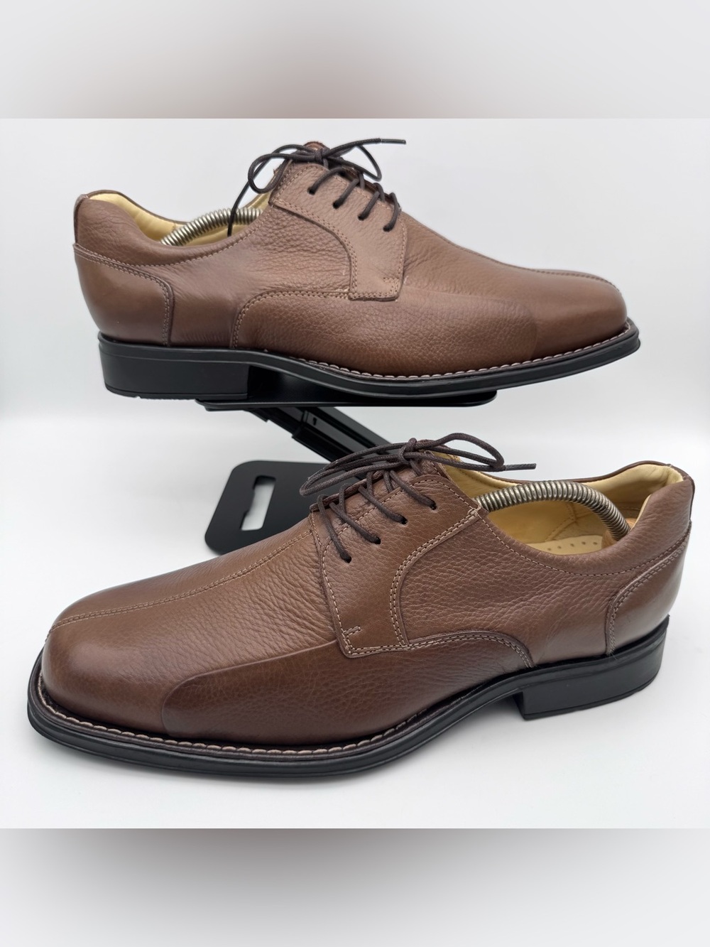 Studio Belvedere Bay Bridge Brown Pebble Leather Derby Dress Shoes Men Size 11 D